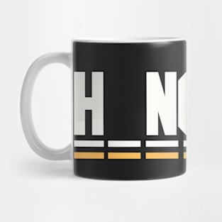 hangman white and yellow  2 Mug